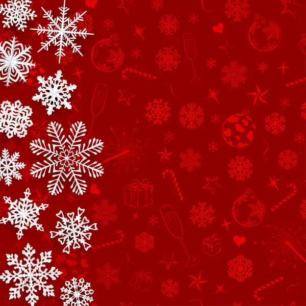 Boże Narodzenie tło z papieru płatki śniegu — Wektor stockowy