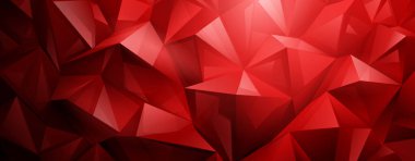 Birbirine bağlı kırmızı üçgenlerin mozaiğini içeren canlı, soyut kristal arkaplan değişik gölgeler ve derinliklere sahip dinamik, geometrik bir şablon yaratıyor..