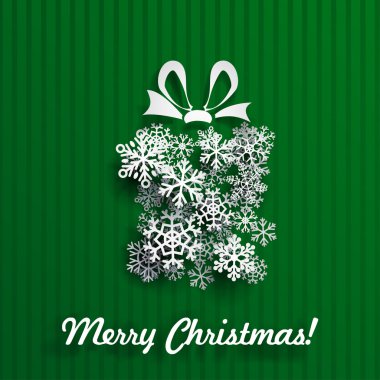 Noel kartı hediye kutusu, kar taneleri ile