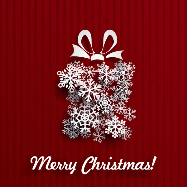 Noel kartı hediye kutusu, kar taneleri ile