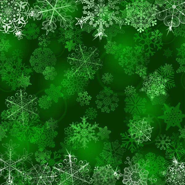 Jul bakgrund med snöflingor — Stock vektor