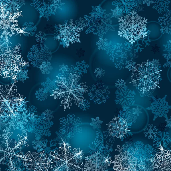 Kerstachtergrond met sneeuwvlokken — Stockvector