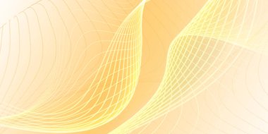 Sarı ve turuncu eğimli arkaplan kıvrımlı çizgiler ve ızgara şekilleriyle dinamik ve soyut bir görsel etki yaratıyor..