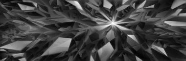 Siyah renklerle özet kristal arkaplan ve ışığın kırılması