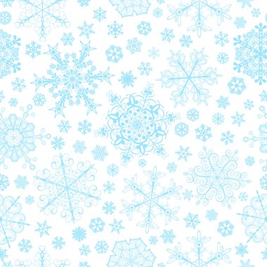 Kar taneleri, Dikişsiz desen beyaz üzerine açık mavi