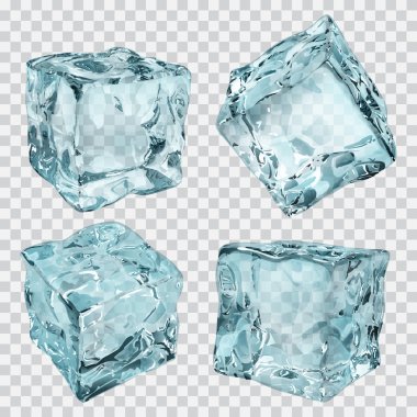 Şeffaf ışık mavi buz küpleri