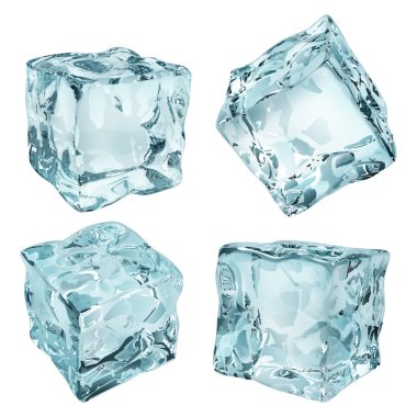 Opaque light blue ice cubes clipart