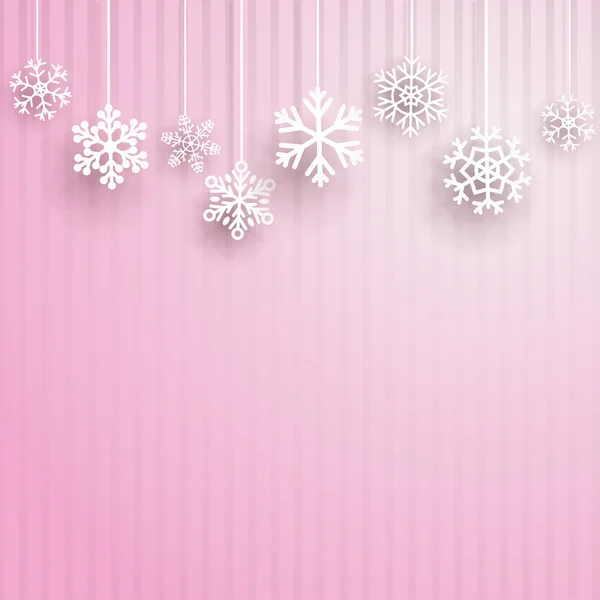 Sfondo di Natale con fiocchi di neve appesi — Vettoriale Stock