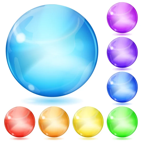 Multicolored opaque spheres — Stock Vector