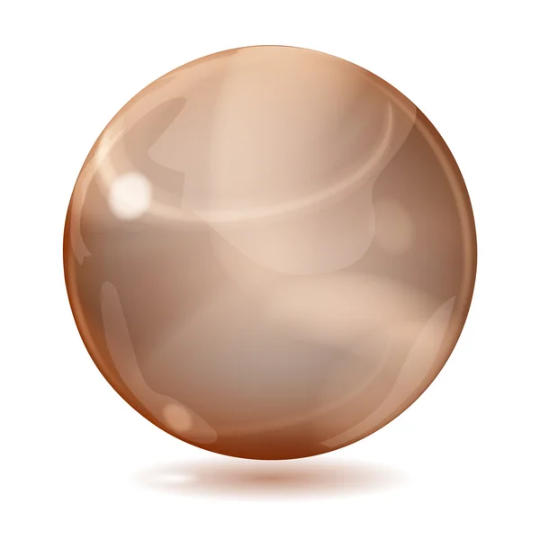 Grande sphère en verre opaque marron — Image vectorielle