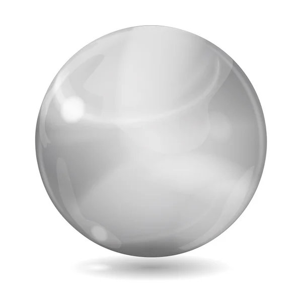 Grande sphère en verre opaque gris — Image vectorielle