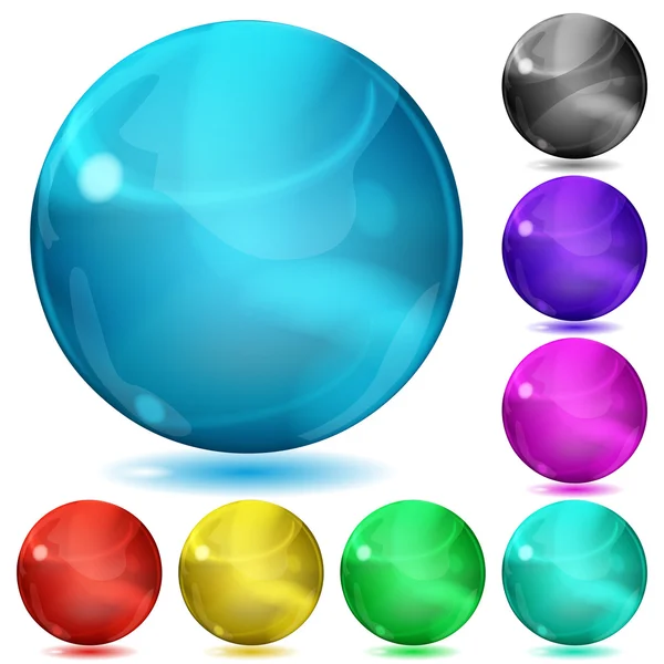 Multicolored opaque spheres — Stock Vector