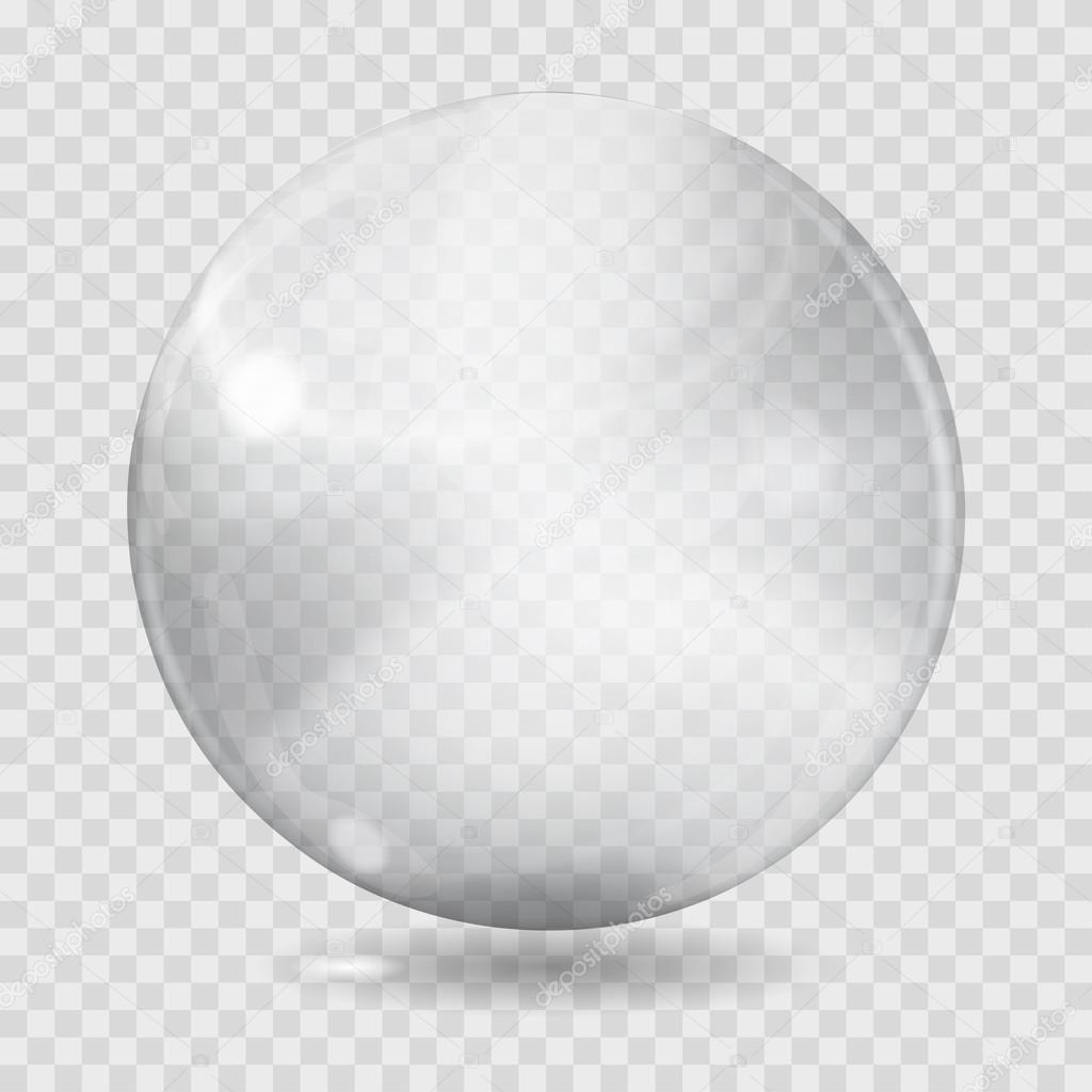 Big white transparent glass sphere. Transparency only in vector