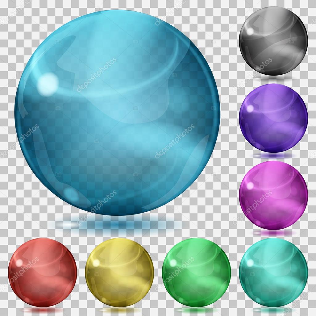 Multicolored transparent glass spheres