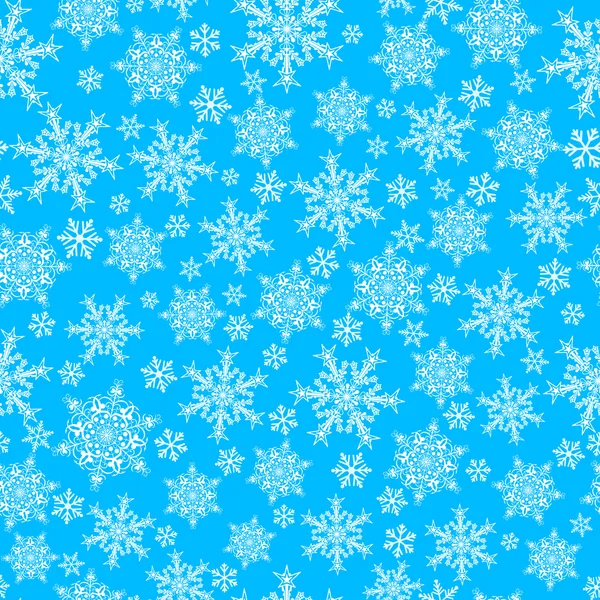 Wzór śniegu, biały na niebieskim — Wektor stockowy