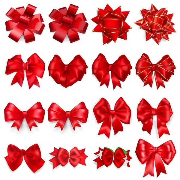 Set of red bows — Stock Vector