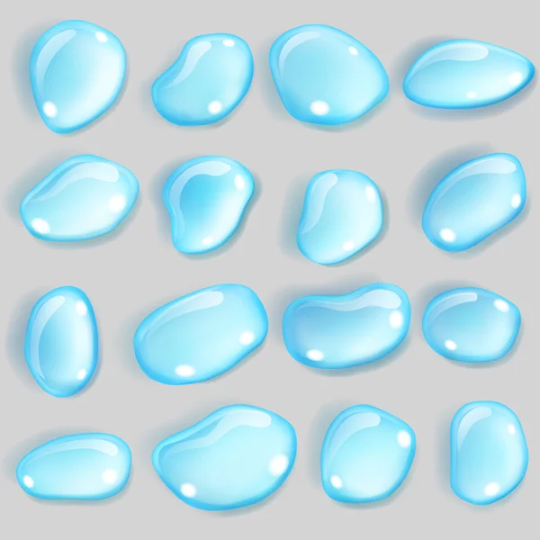 Gouttes opaques bleu clair — Image vectorielle