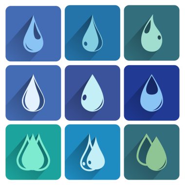 Su damlaları ile simgeler kümesi