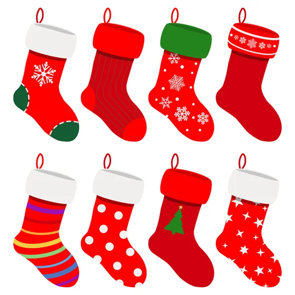 Ensemble de chaussettes de Noël — Image vectorielle