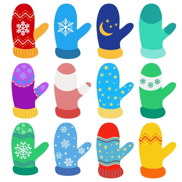 Conjunto de manoplas de Navidad — Vector de stock