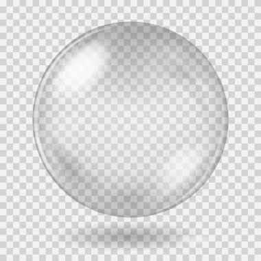 Big white transparent glass sphere. Transparency only in vector  clipart