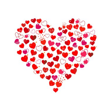 Büyük kalp küçük kalpleri yaptı. Düz tasarım