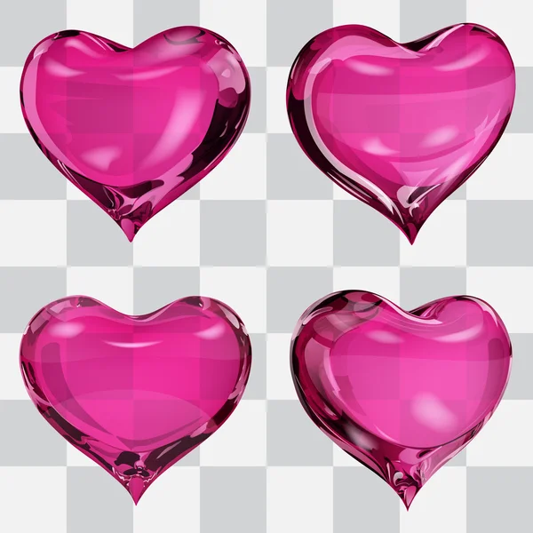 Corazones rosas transparentes — Vector de stock