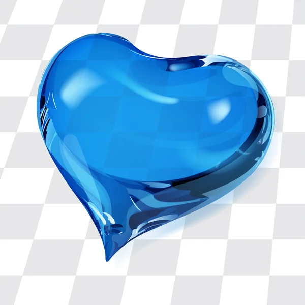 Corazón azul transparente — Vector de stock