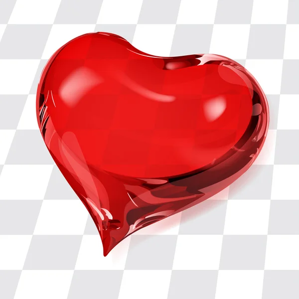 Corazón rojo transparente — Vector de stock