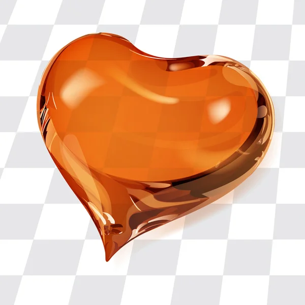 Corazón naranja transparente — Vector de stock
