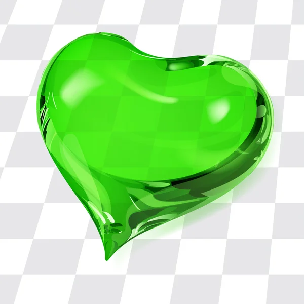 Corazón verde transparente — Vector de stock