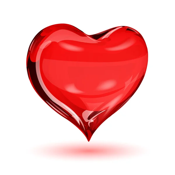 Coração vermelho com sombra — Vetor de Stock