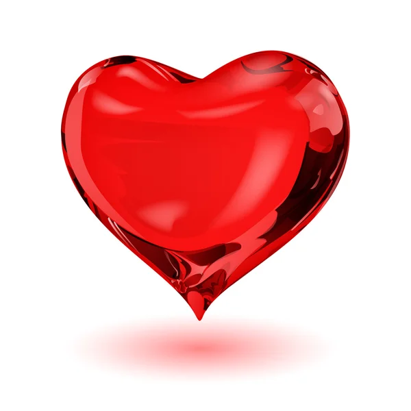 Coeur rouge avec ombre — Image vectorielle