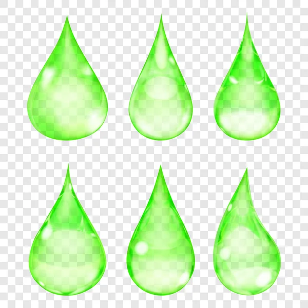 Gotas verdes transparentes — Vetor de Stock