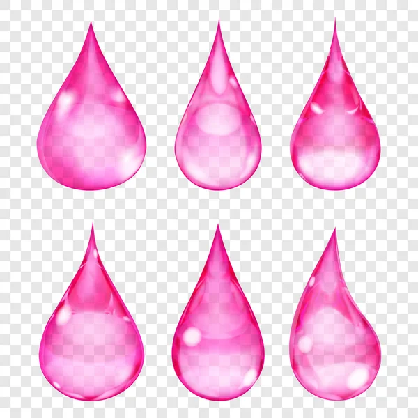 Transparent pink drops — Stock Vector