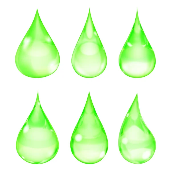 Opaque green drops — Stock Vector