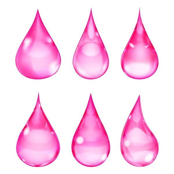 Gotas de color rosa opaco — Vector de stock