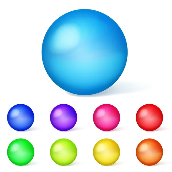 Multicolored spheres with shadows — Stock Vector