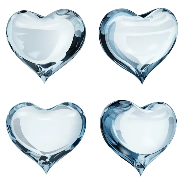 Undurchsichtige hellblaue Herzen — Stockvektor