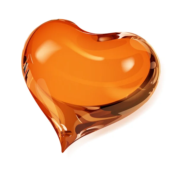 Ogenomskinlig orange hjärta — Stock vektor