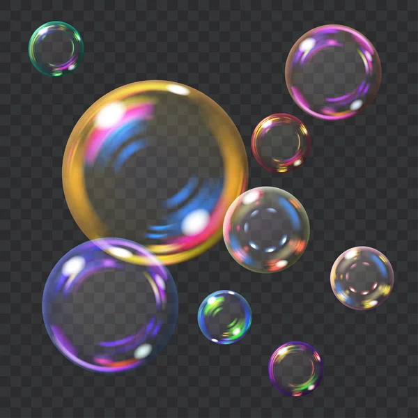 Многоцветные мыльные пузыри — стоковый вектор