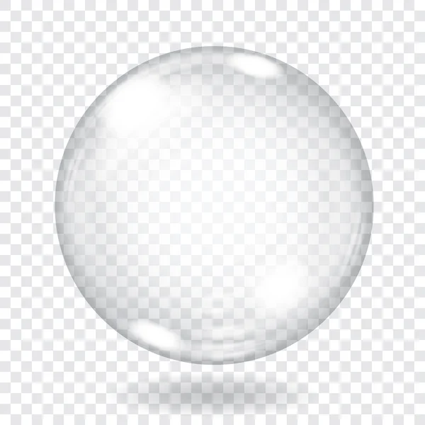 Gran esfera de vidrio transparente. Transparencia solo en archivo vectorial — Vector de stock