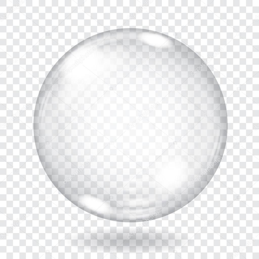 Big transparent glass sphere. Transparency only in vector file