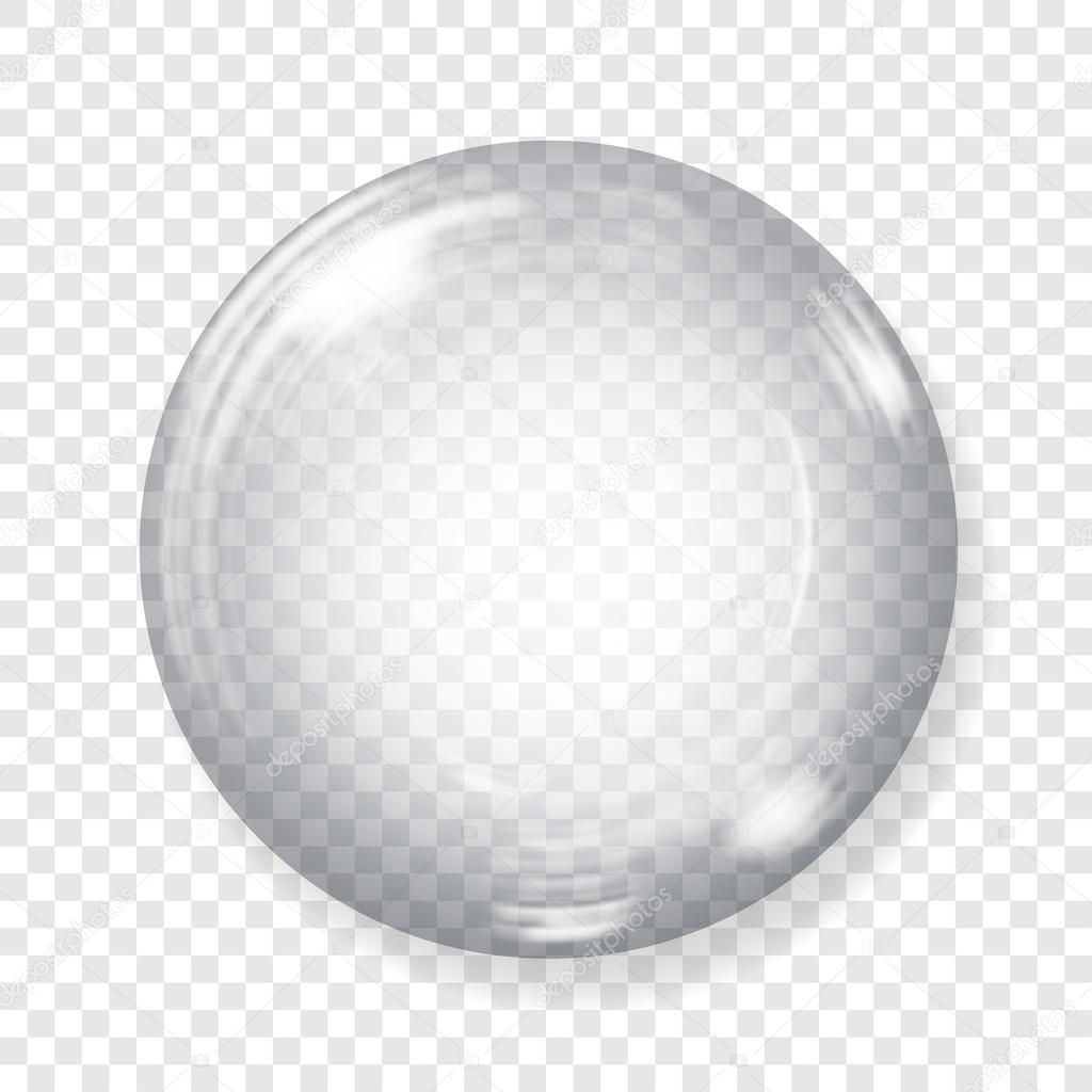 Big transparent glass sphere. Transparency only in vector file