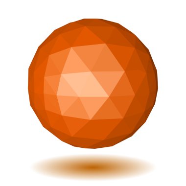 Turuncu düşük poligon küre üçgen yüzler