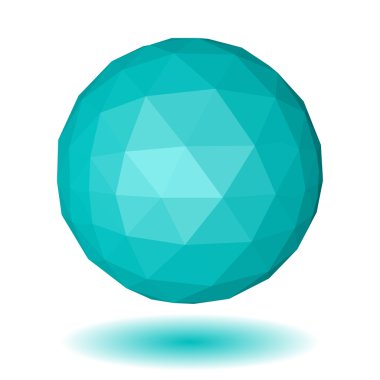 Hafif mavi düşük poligon küre üçgen yüzler