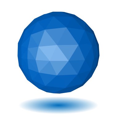 Mavi düşük poligon küre üçgen yüzler