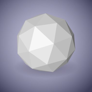 Üçgen yüz beyaz düşük poligon Küre