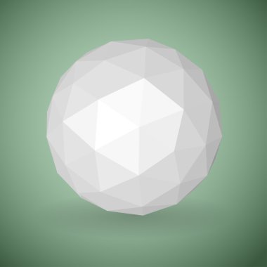 Üçgen yüz beyaz düşük poligon Küre