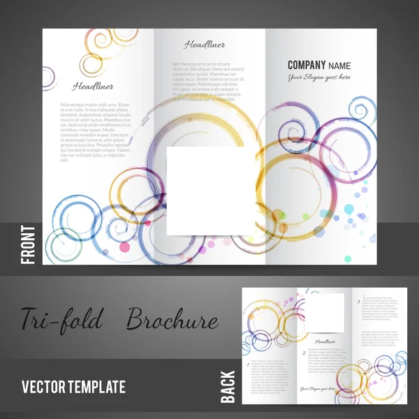 Three fold brochure design — Stock Vector